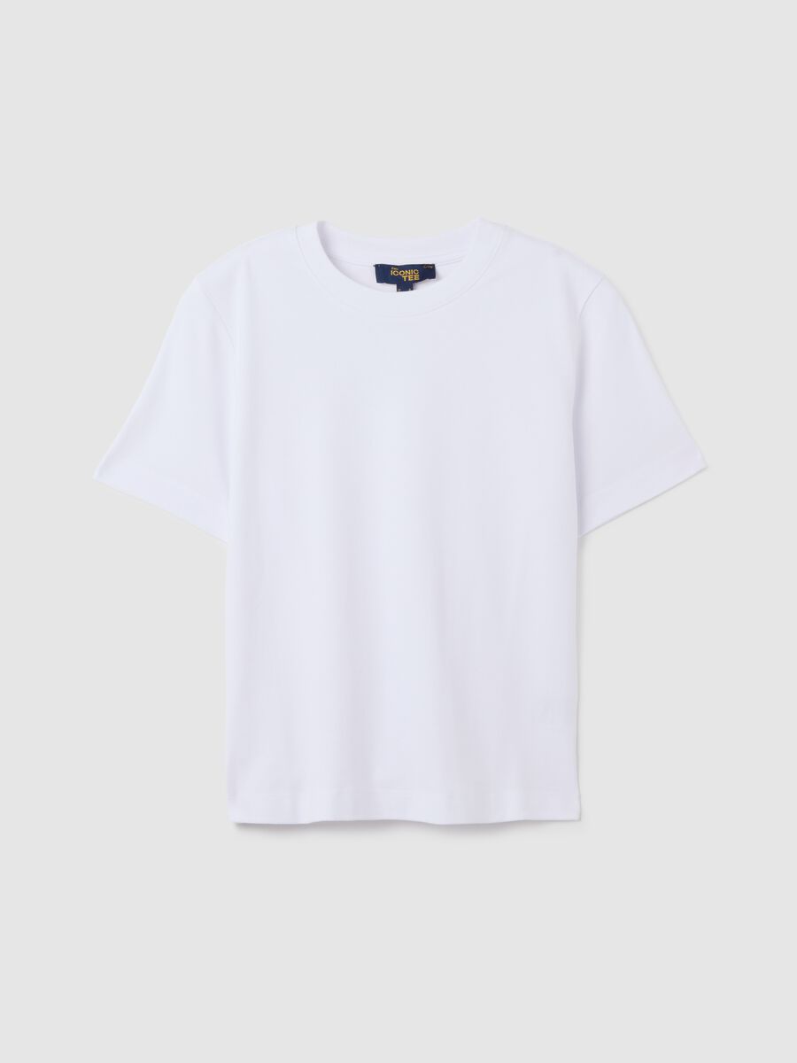 White pure cotton regular fit t-shirt_4