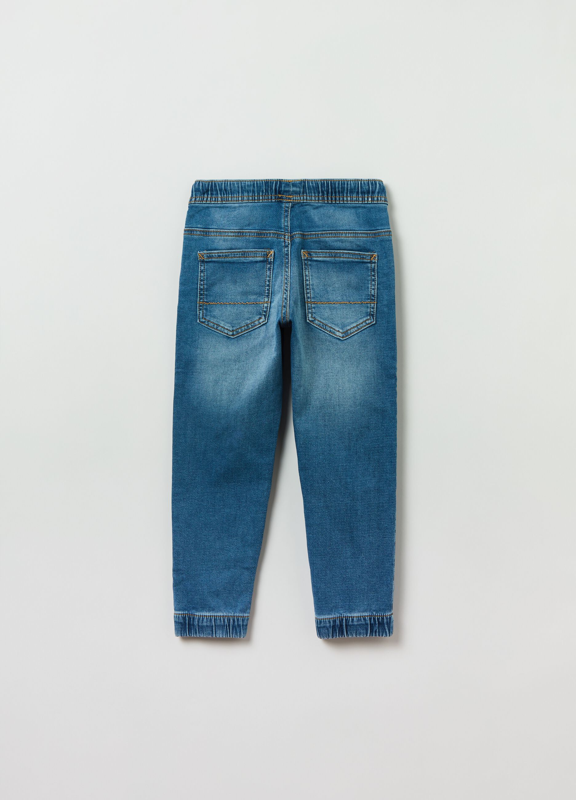 Joggers in denim con coulisse _1