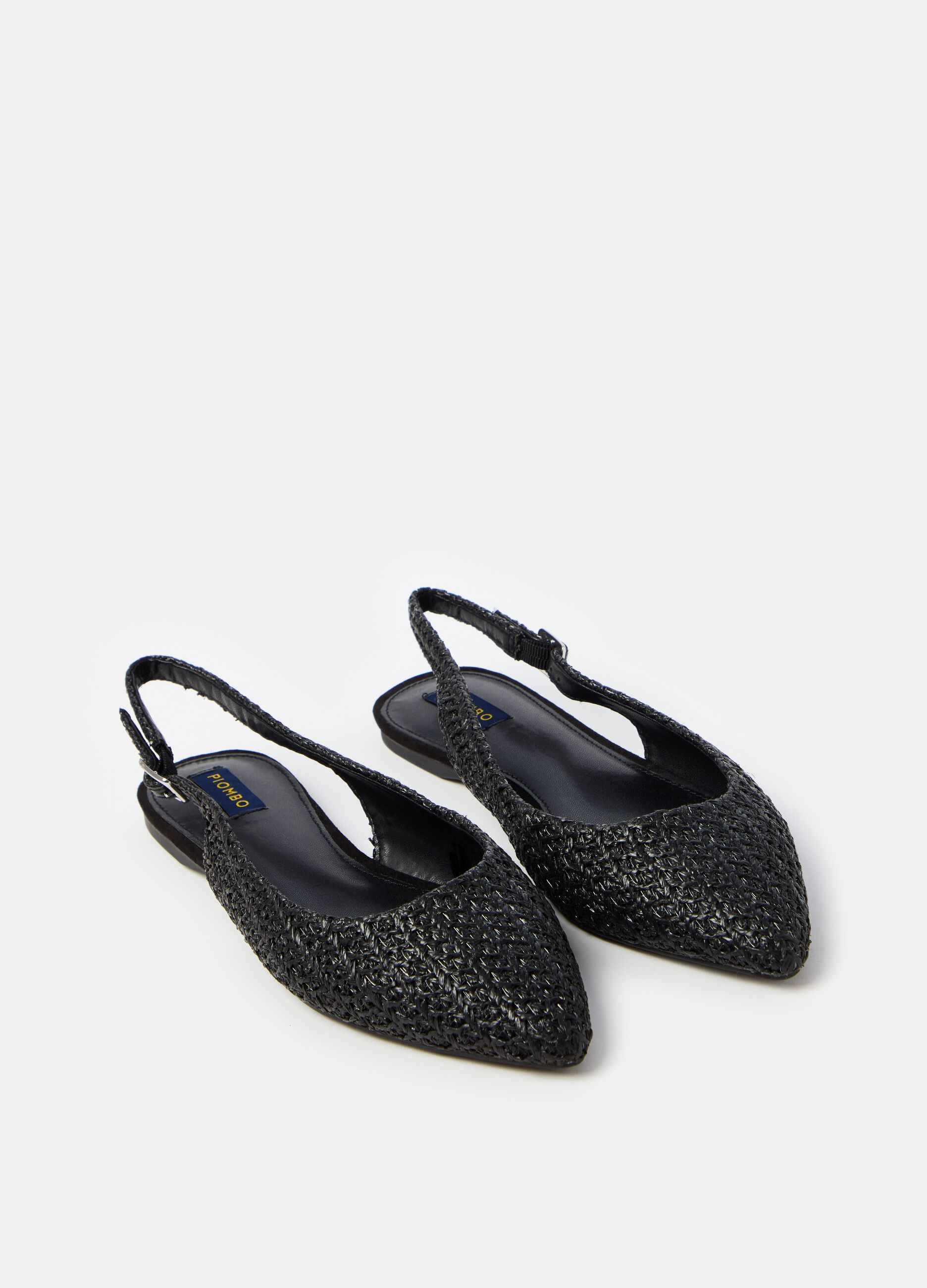 Slingbacks with cable-knit weave