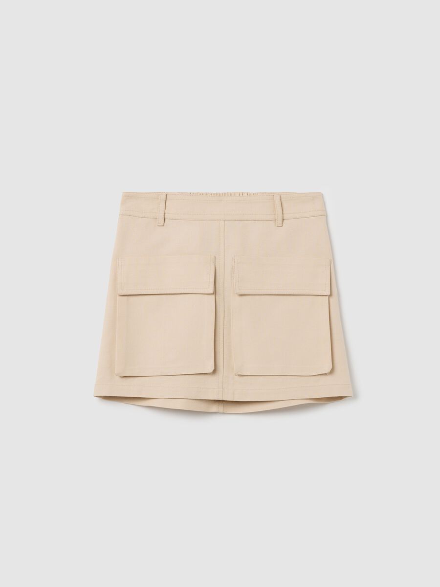 Beige cargo miniskirt_0