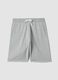 Pantaloni corti grigi in misto cotone relaxed fit_4