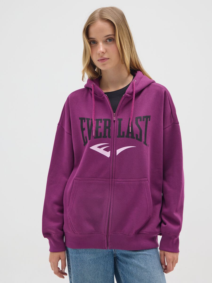 Purple cotton blend sweatshirt regular fit_0