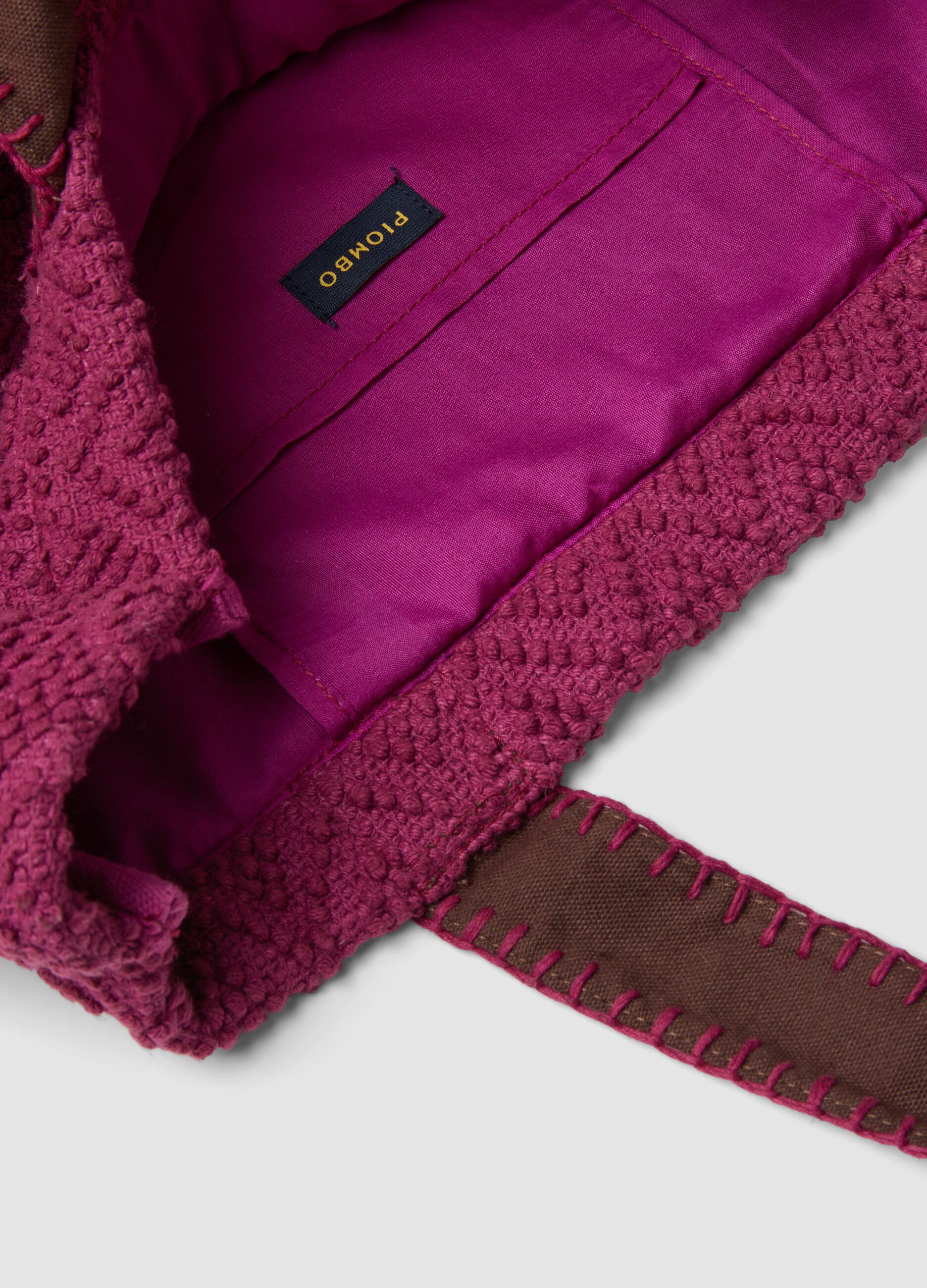 Pink cotton-blend bag with raised textured finish