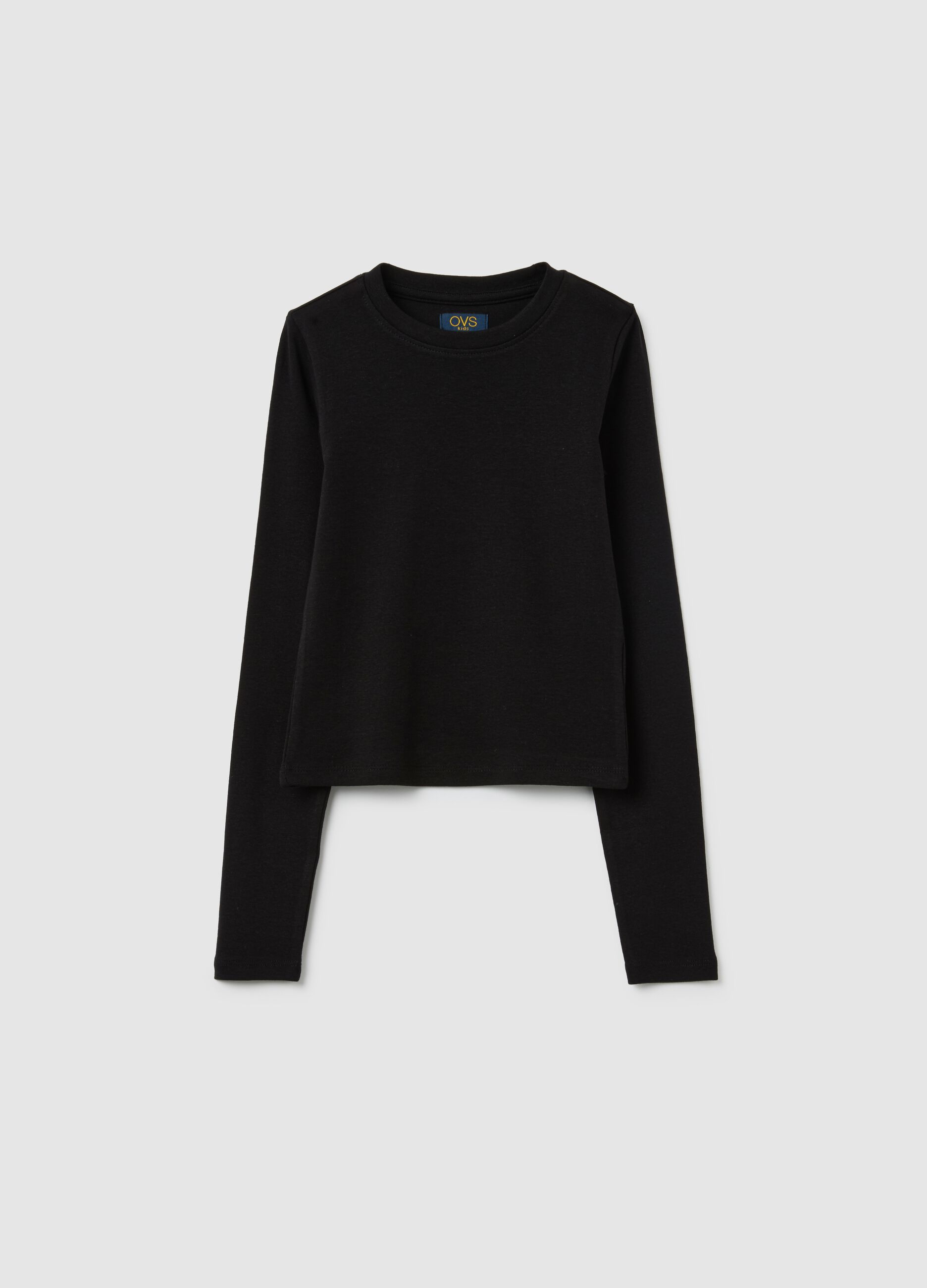 Black regular fit cotton blend girls' sweatshirt