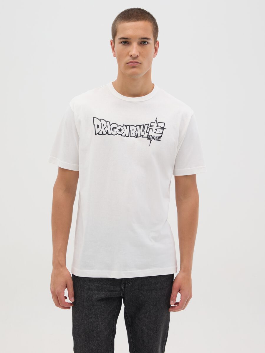 White T-shirt with Dragon Ball Super logo_0
