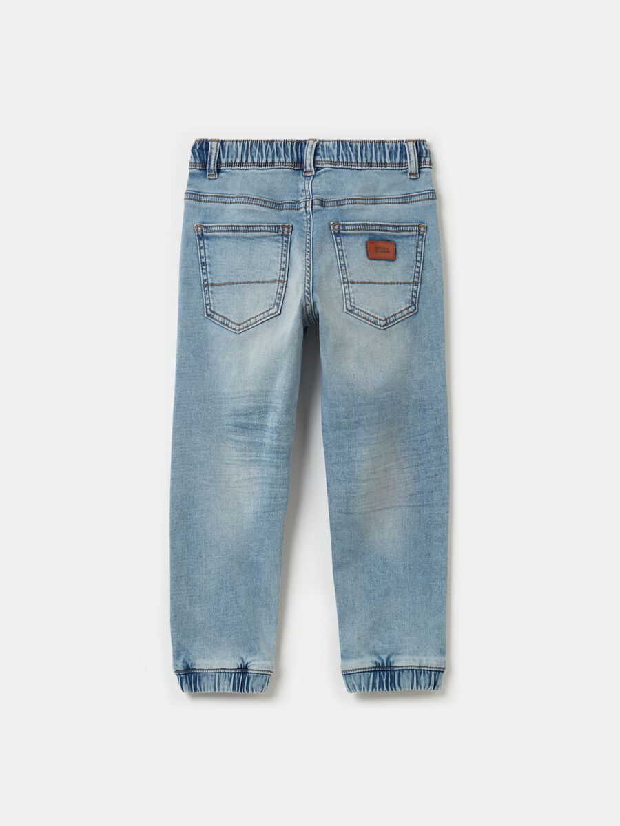 Joggers in denim acid wash con coulisse_1