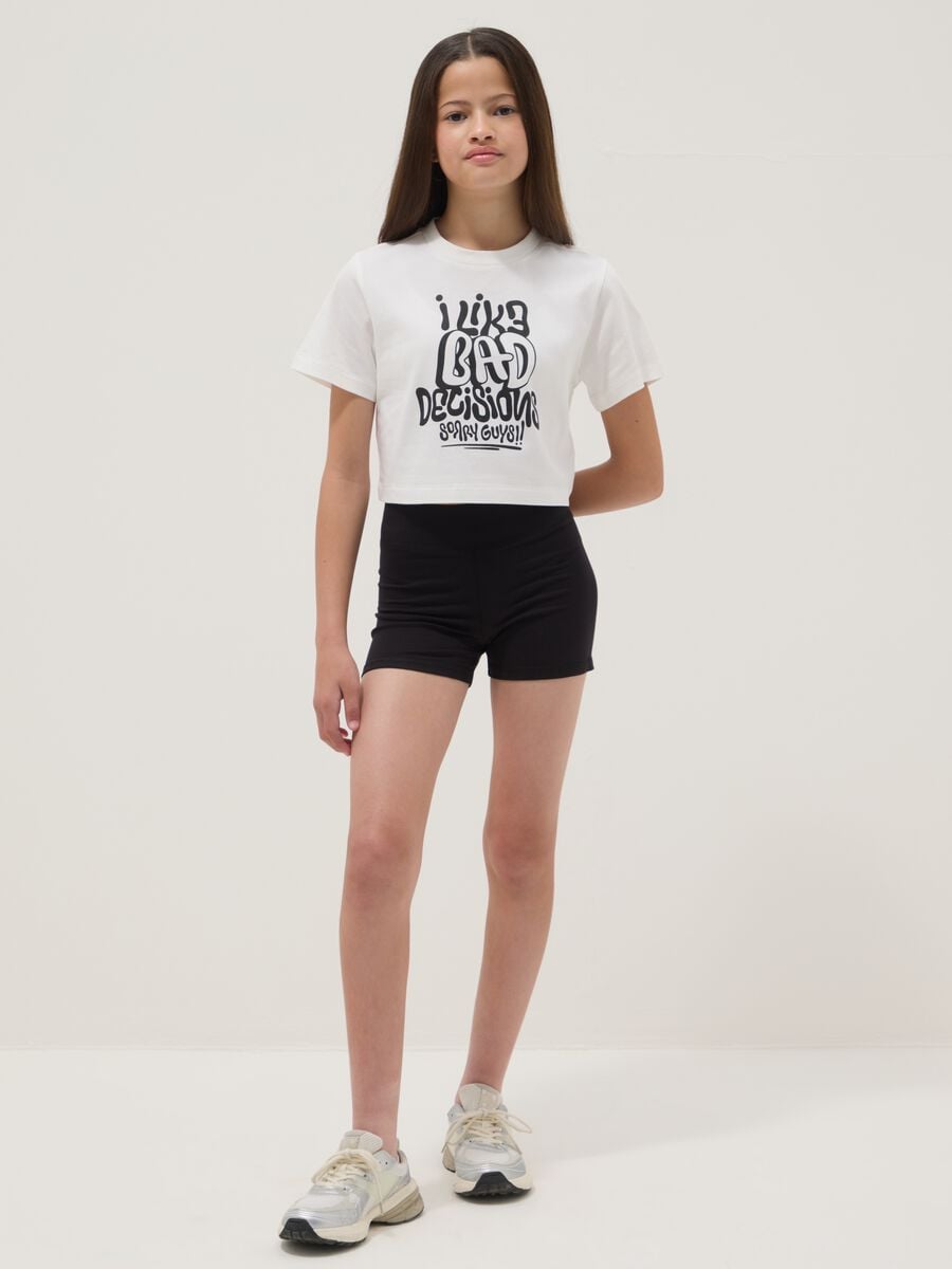 White organic cotton set with T-shirt and shorts_1