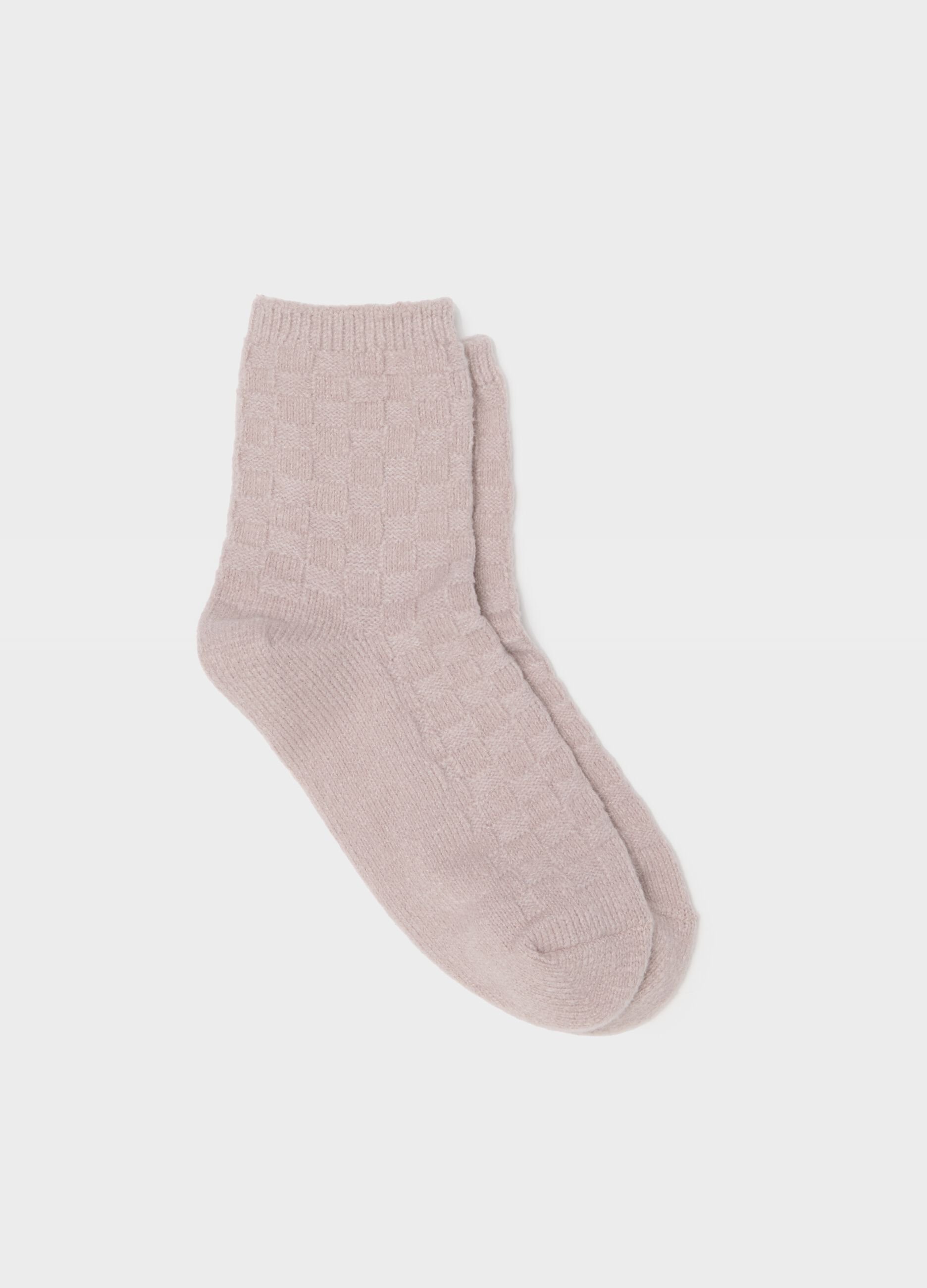 Pink socks in stretchy fabric