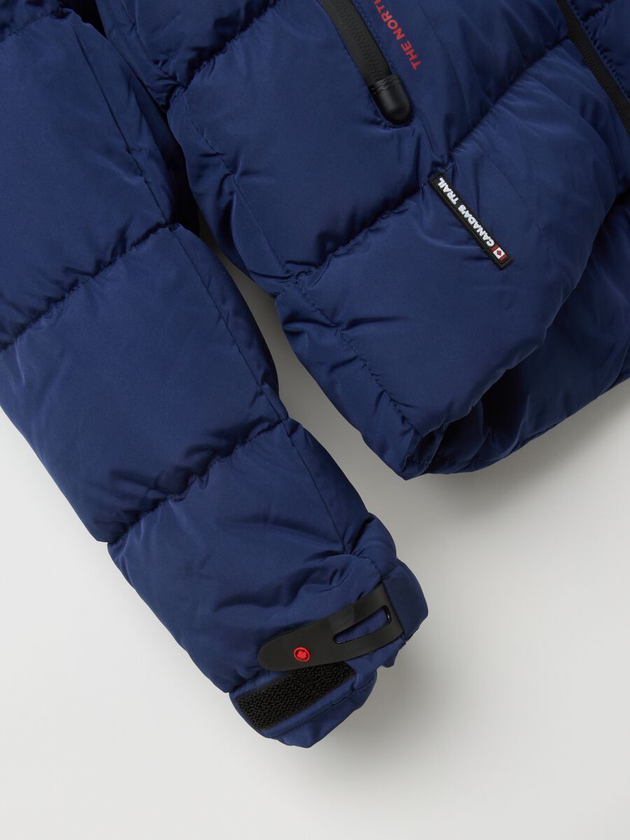 Regular Blue Padded Jacket with Zip_1