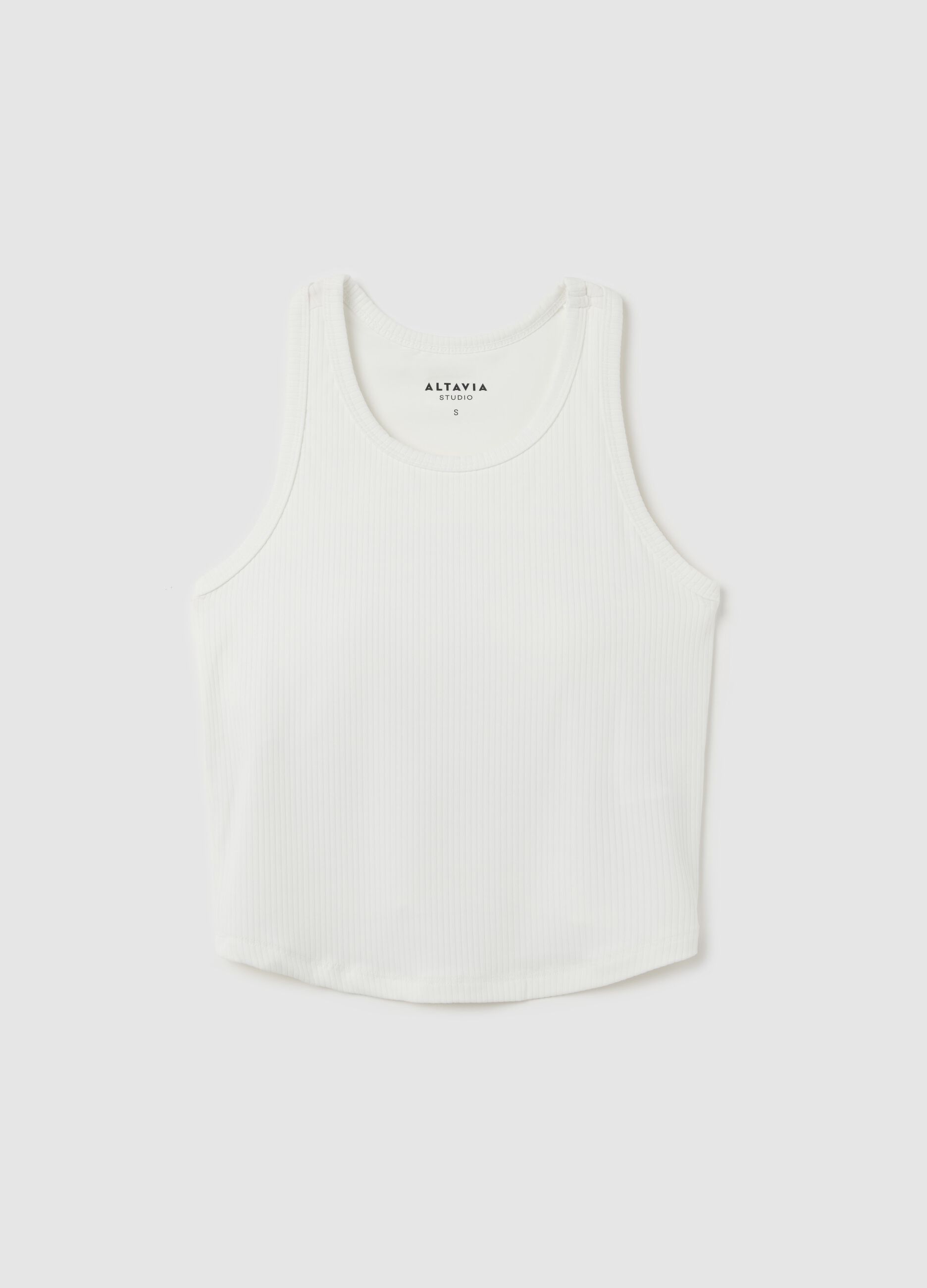 Tank top crop in tessuto tecnico a costine ALTAVIA STUDIO