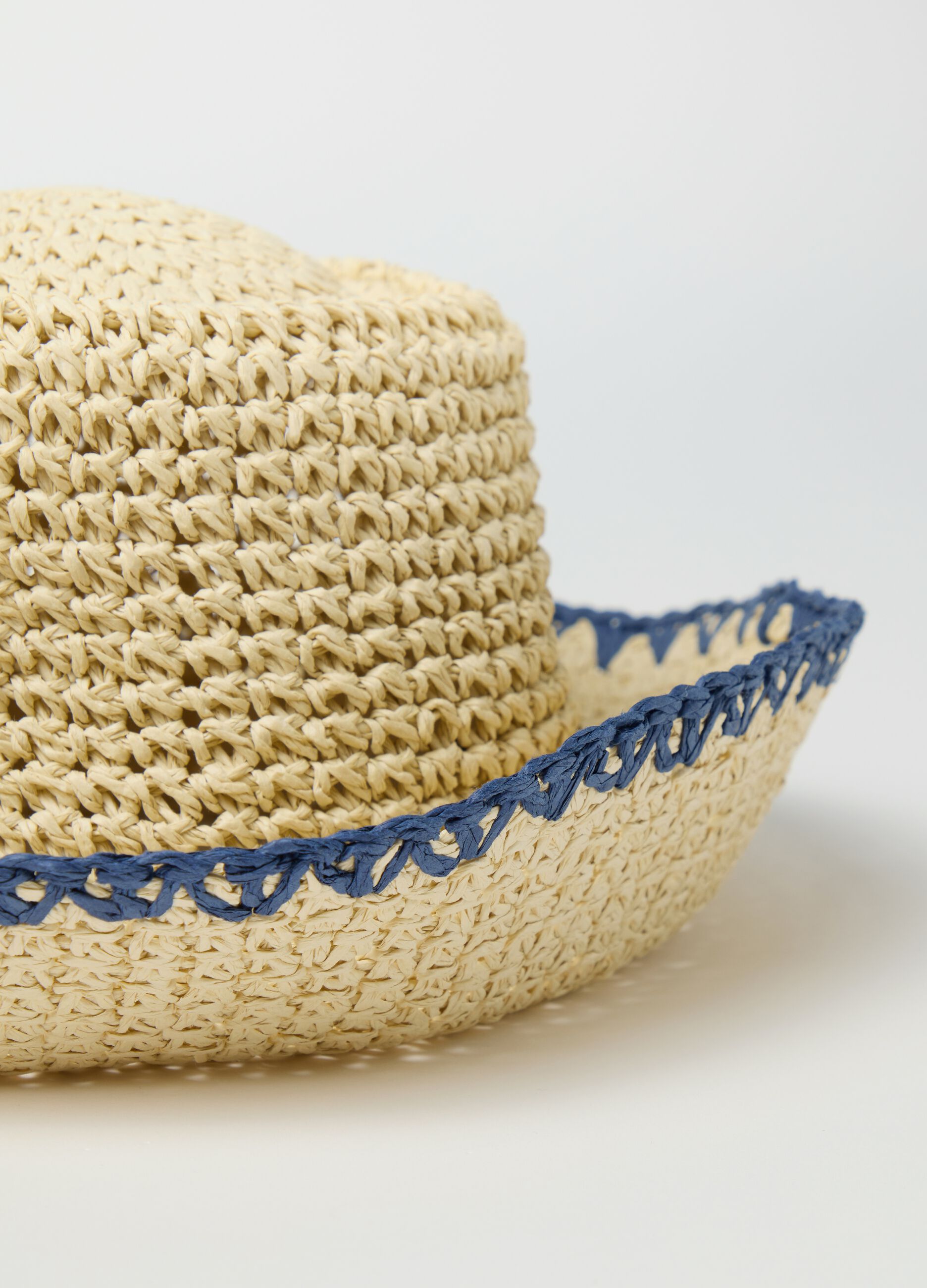 Cappello a secchiello da donna in tessuto carta multicolor 