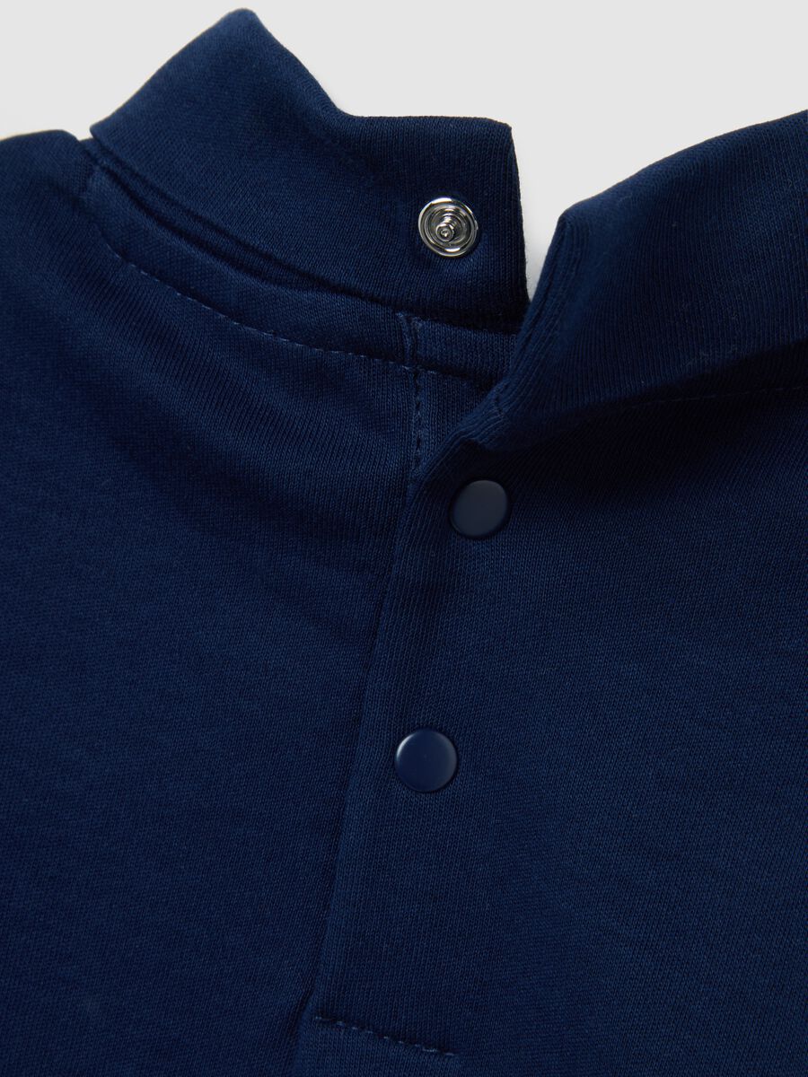 Blue turtleneck shirt for children in pure cotton regular fit_2