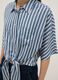 Multicolour striped regular fit pure viscose shirt_3