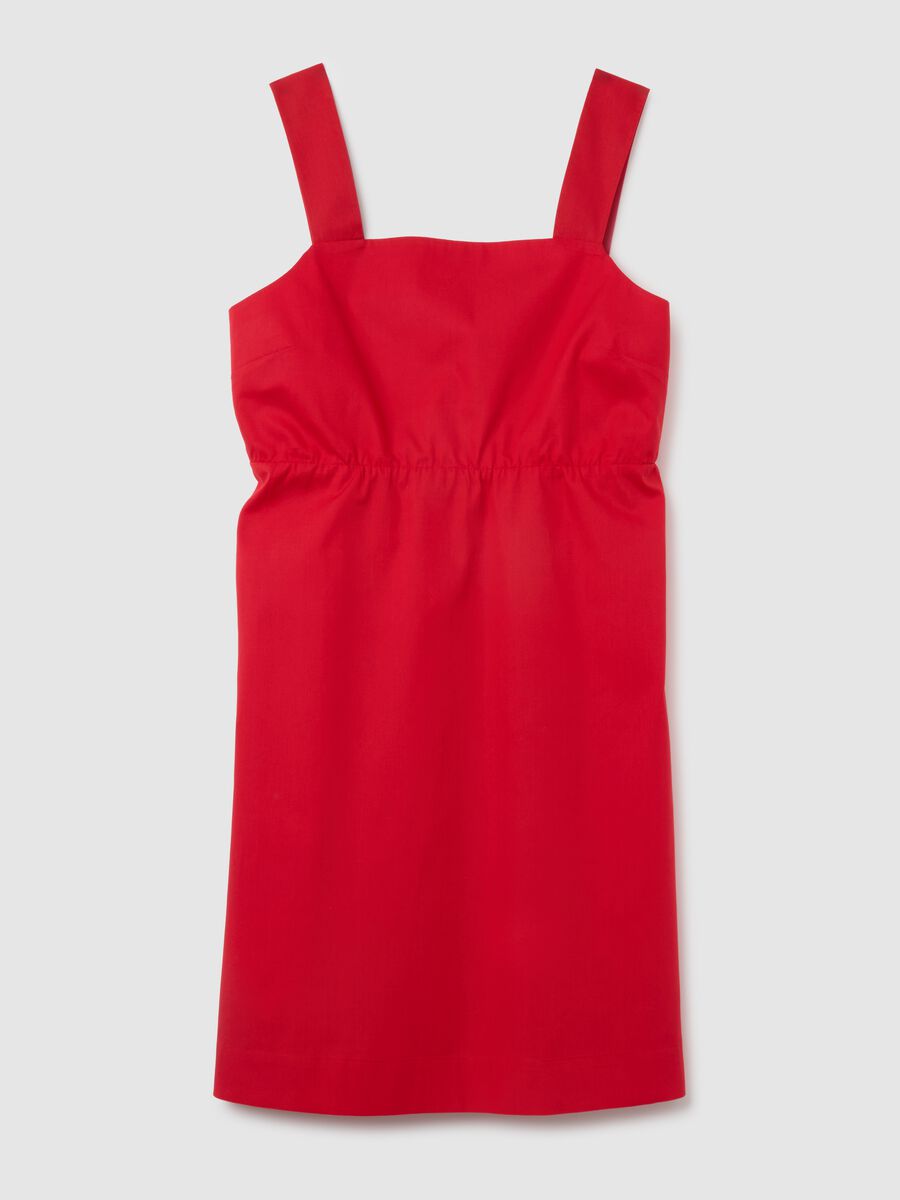 Women's red regular fit pure cotton dress_0