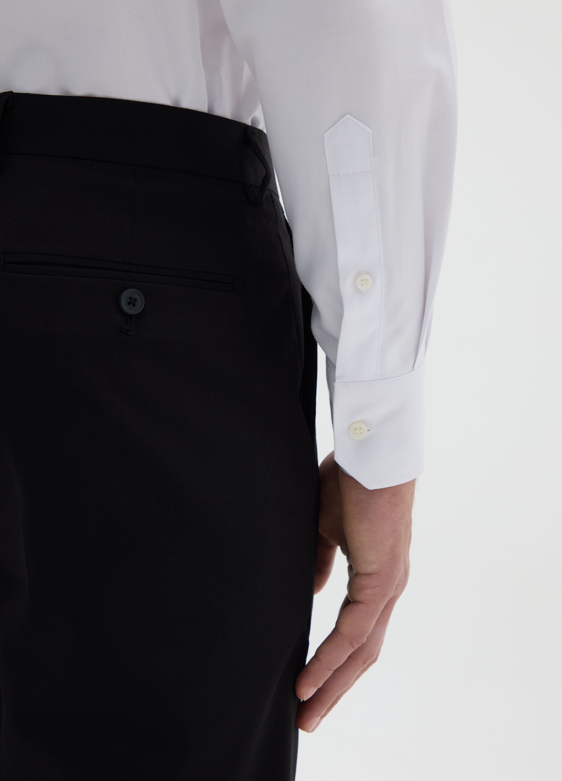 Men's white pure cotton easy iron shirt