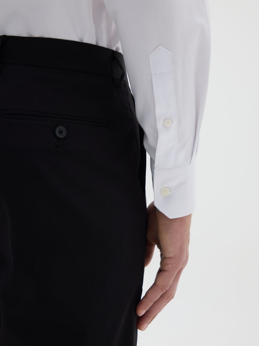 Men's white pure cotton easy iron shirt_2
