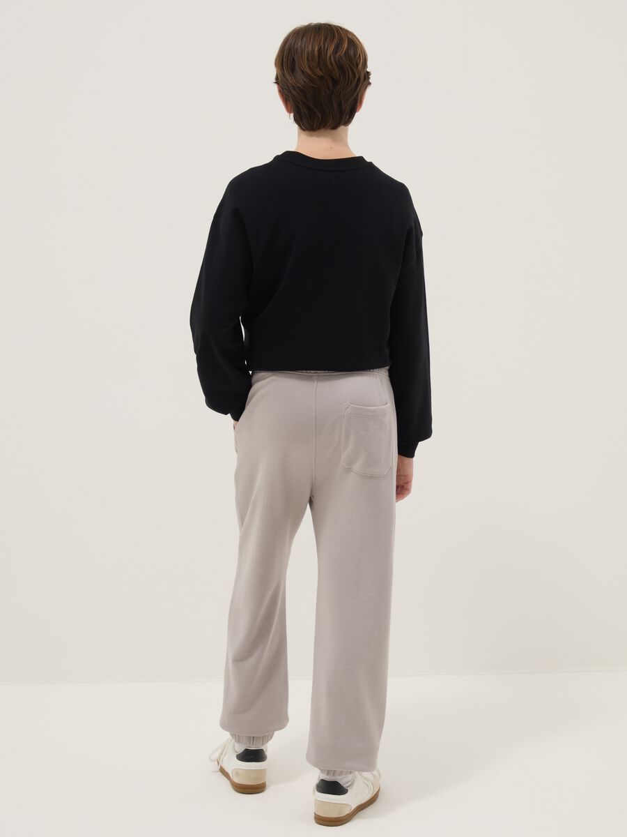Jogger in puro cotone grigi da ragazzo regular fit_1