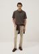 Brown regular fit stretch cotton polo_1
