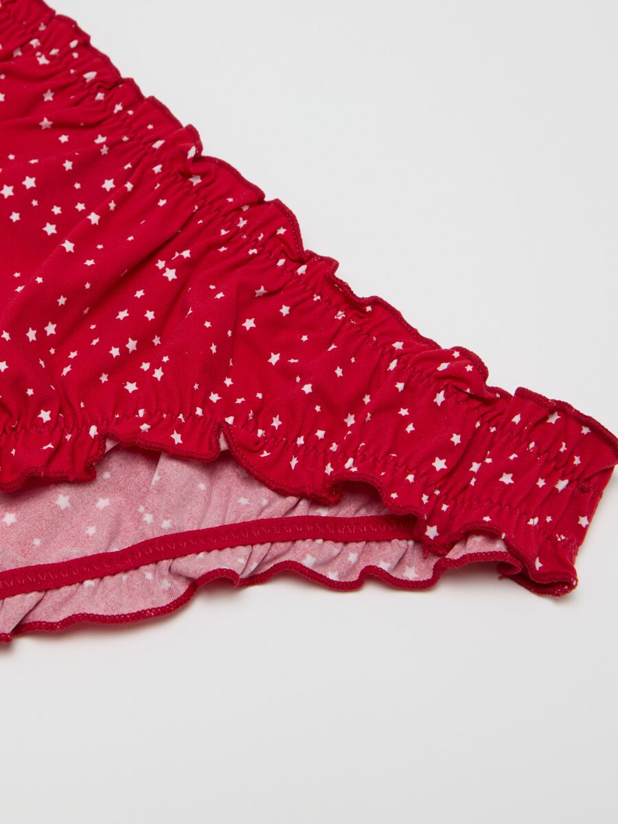Gathered briefs in mesh with small stars print_5