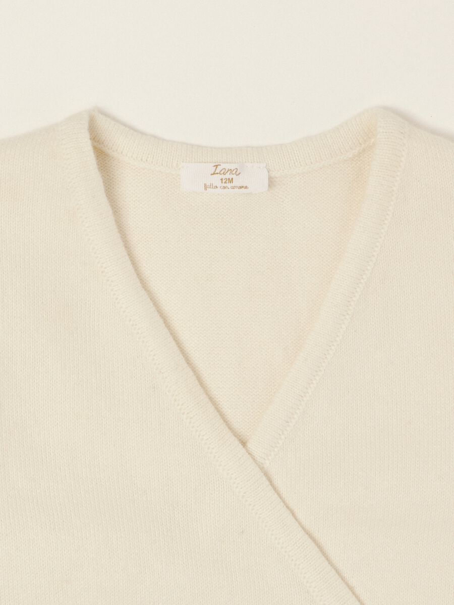 White pure cotton baby girl cardigan_1