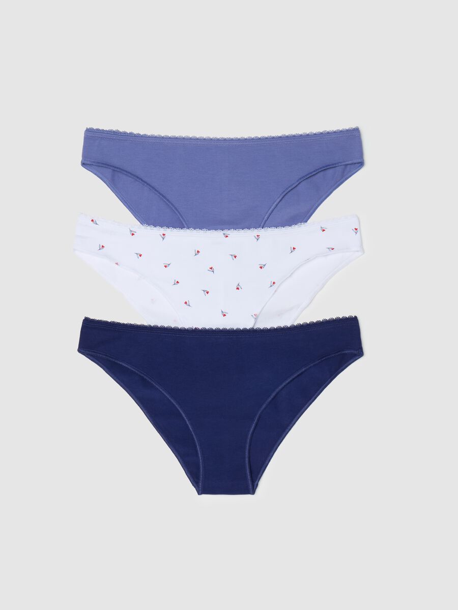 Three-pack Brazilian-cut briefs in stretch cotton with crochet_4