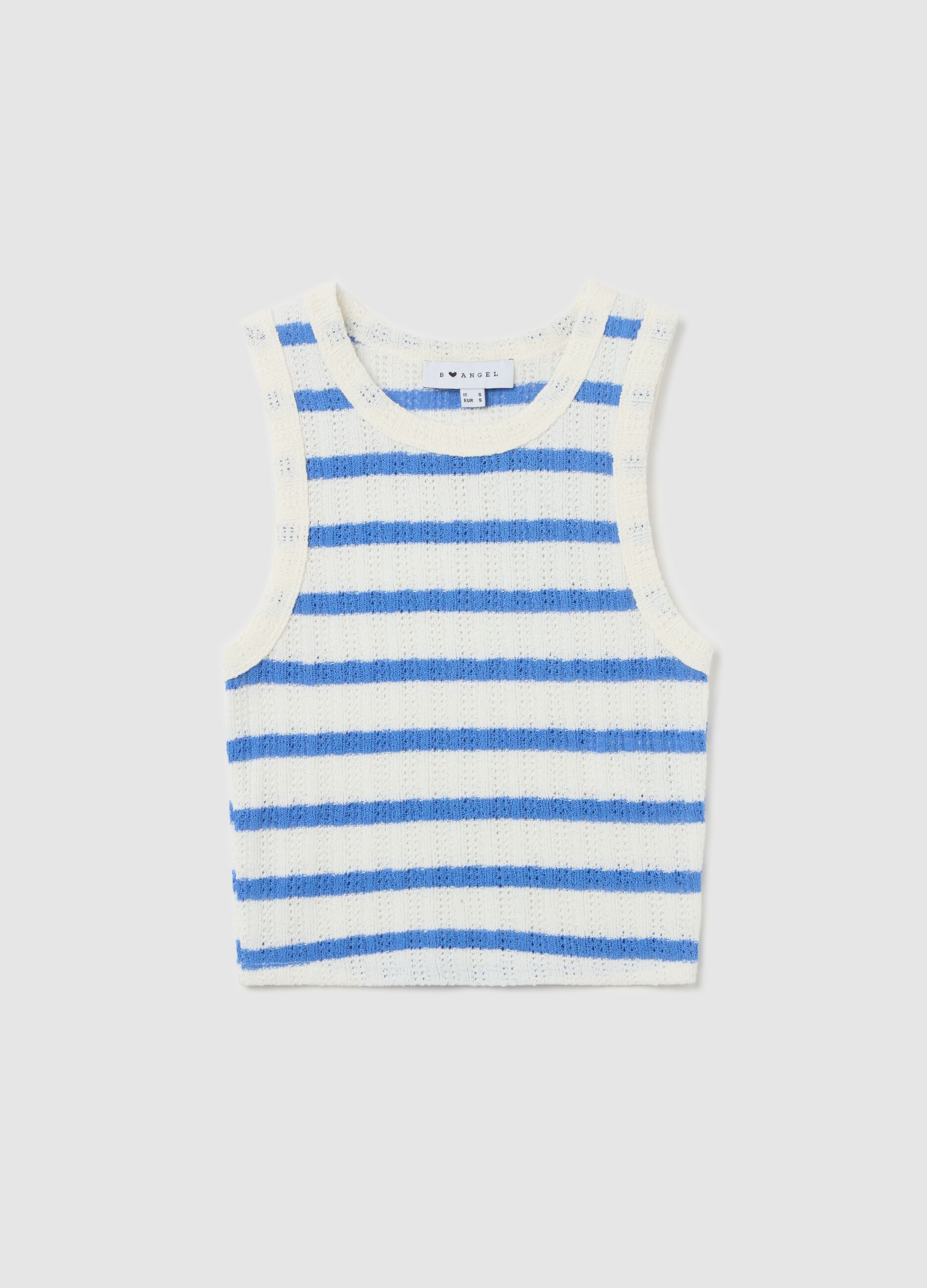 Striped crochet tank top