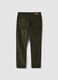 Pantaloni verdi in cotone elasticizzato a coste slim fit_2