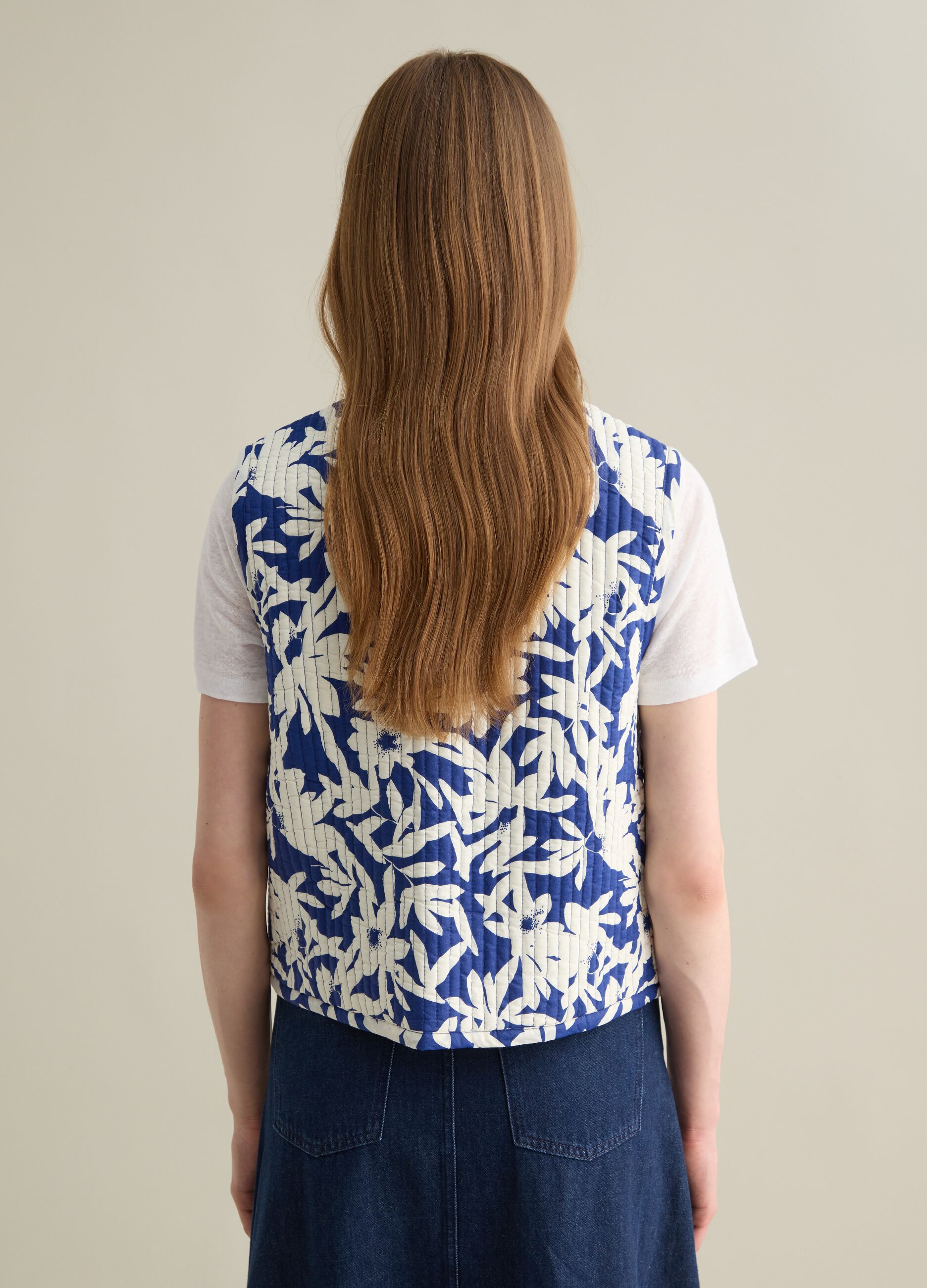 Gilet da donna in puro cotone multicolor 