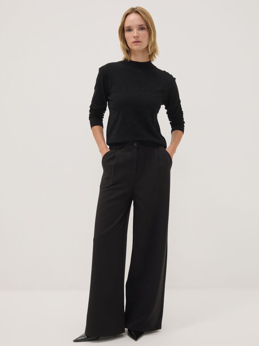 Black viscose-blend high-neck jumper, regular fit_2