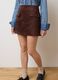 Brown stretch fabric skirt regular fit_3
