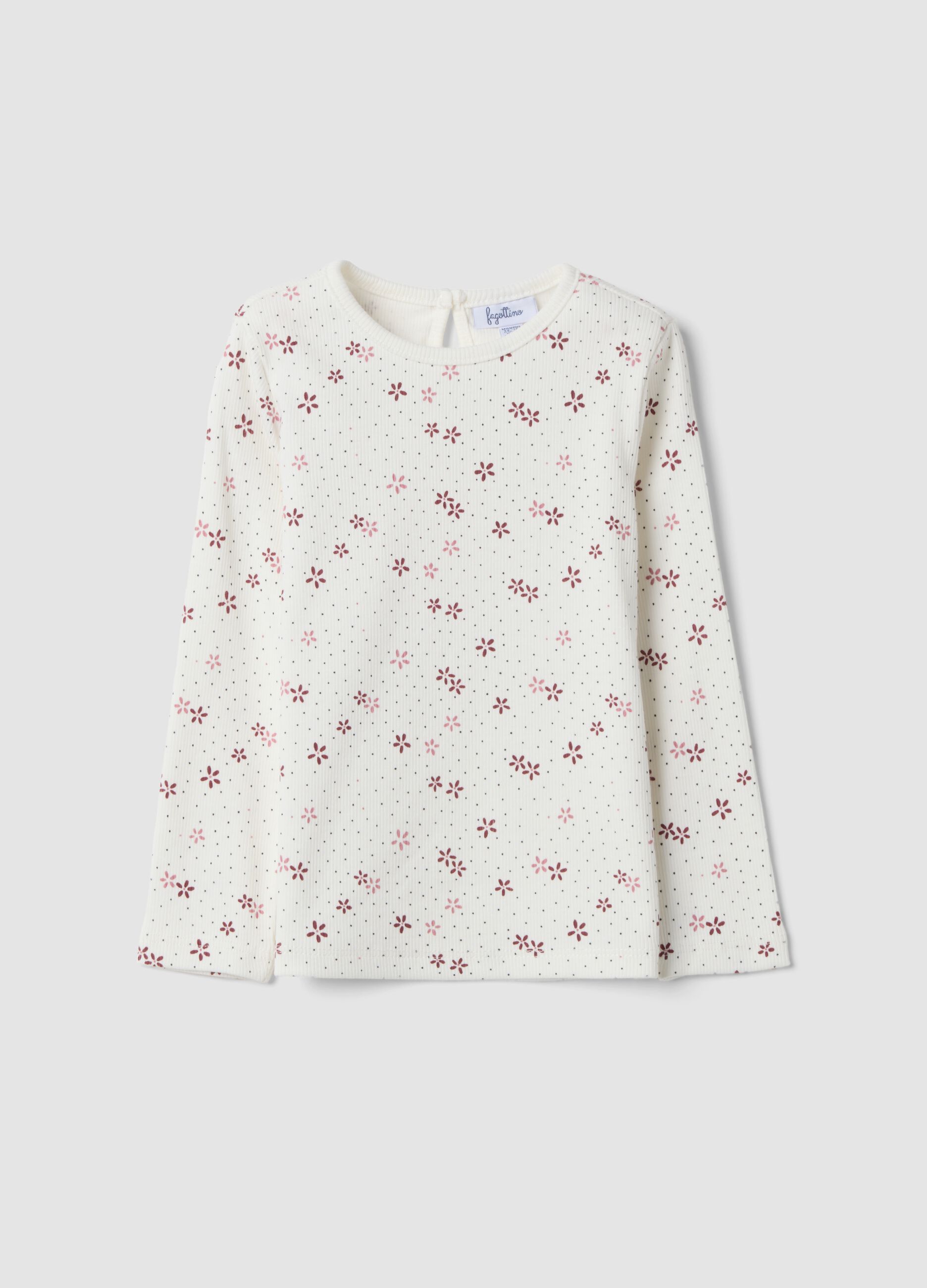 Maglietta bianca in cotone organico elasticizzato girocollo