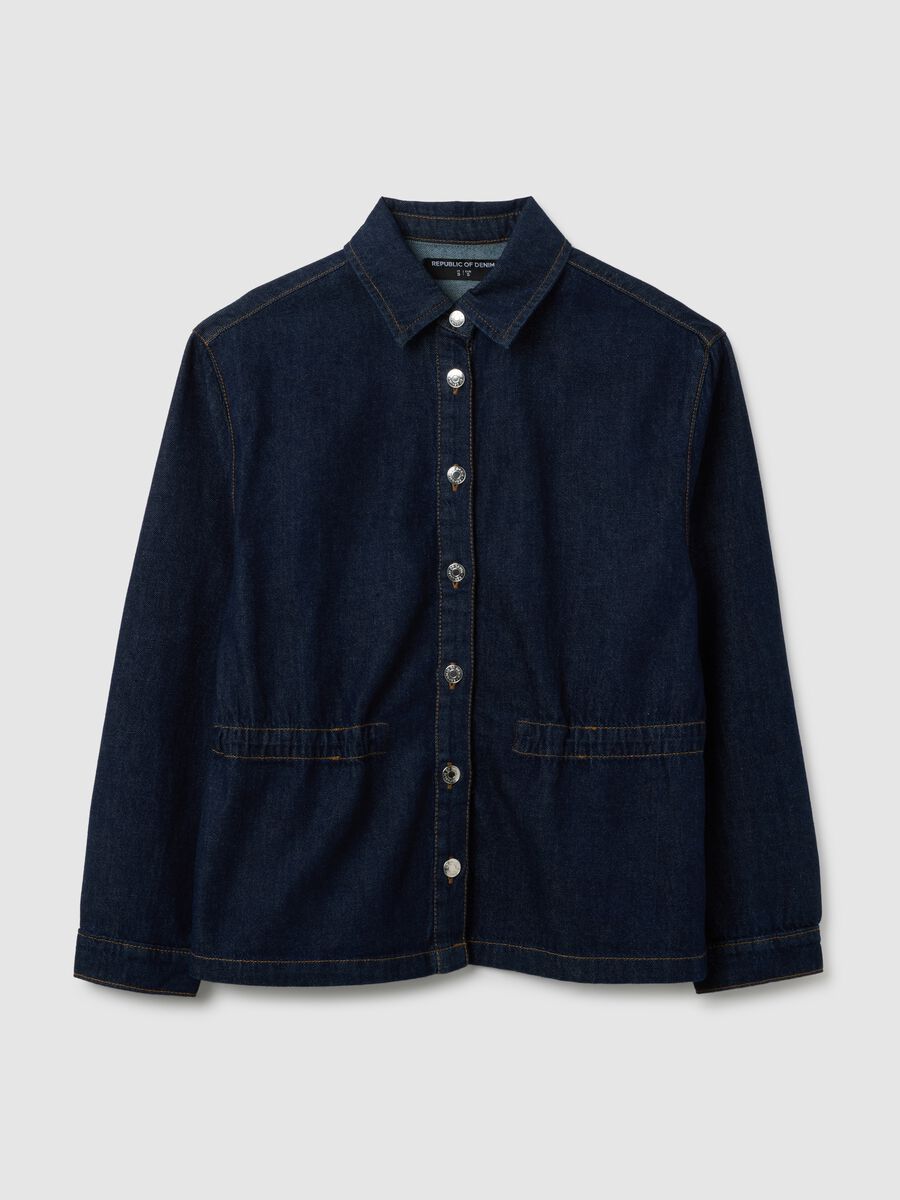 Women's pure cotton denim shirt_4