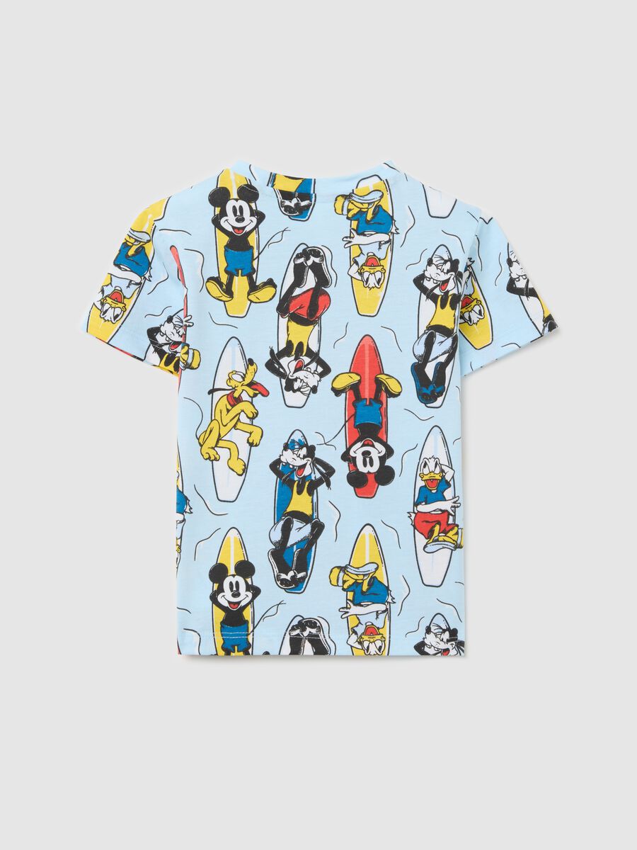 Sky blue T-shirt with short sleeves and Disney characters_1
