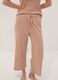 Brown pure organic cotton pyjamas with sleeveless top and printed trousers_3