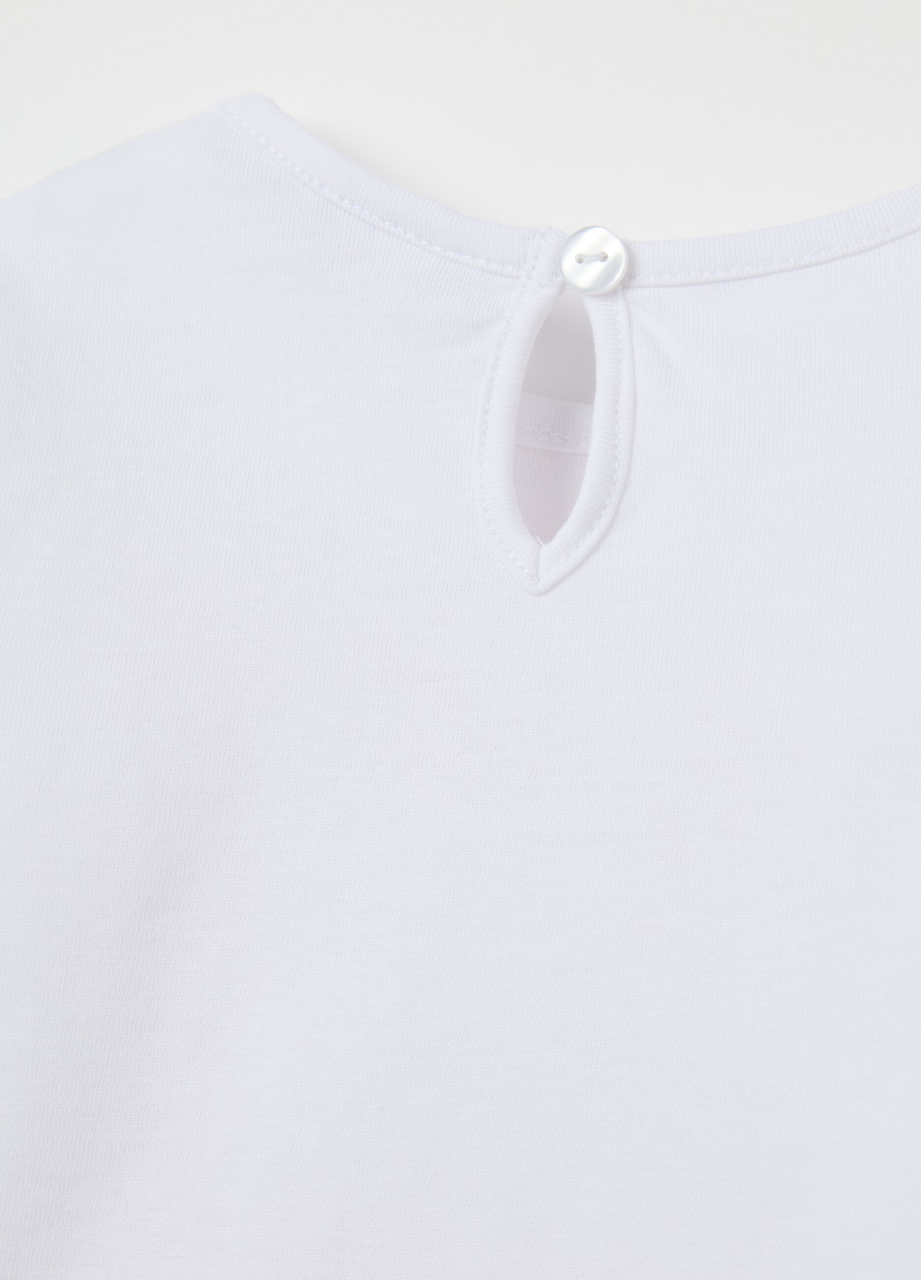 Girls' white pure cotton regular fit top with print