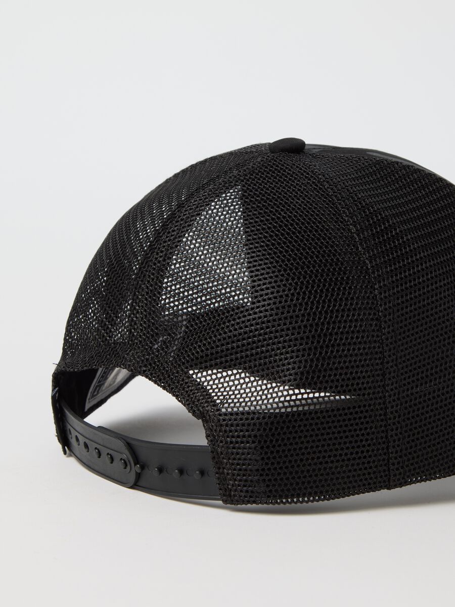 Black camouflage baseball cap with logo print_2