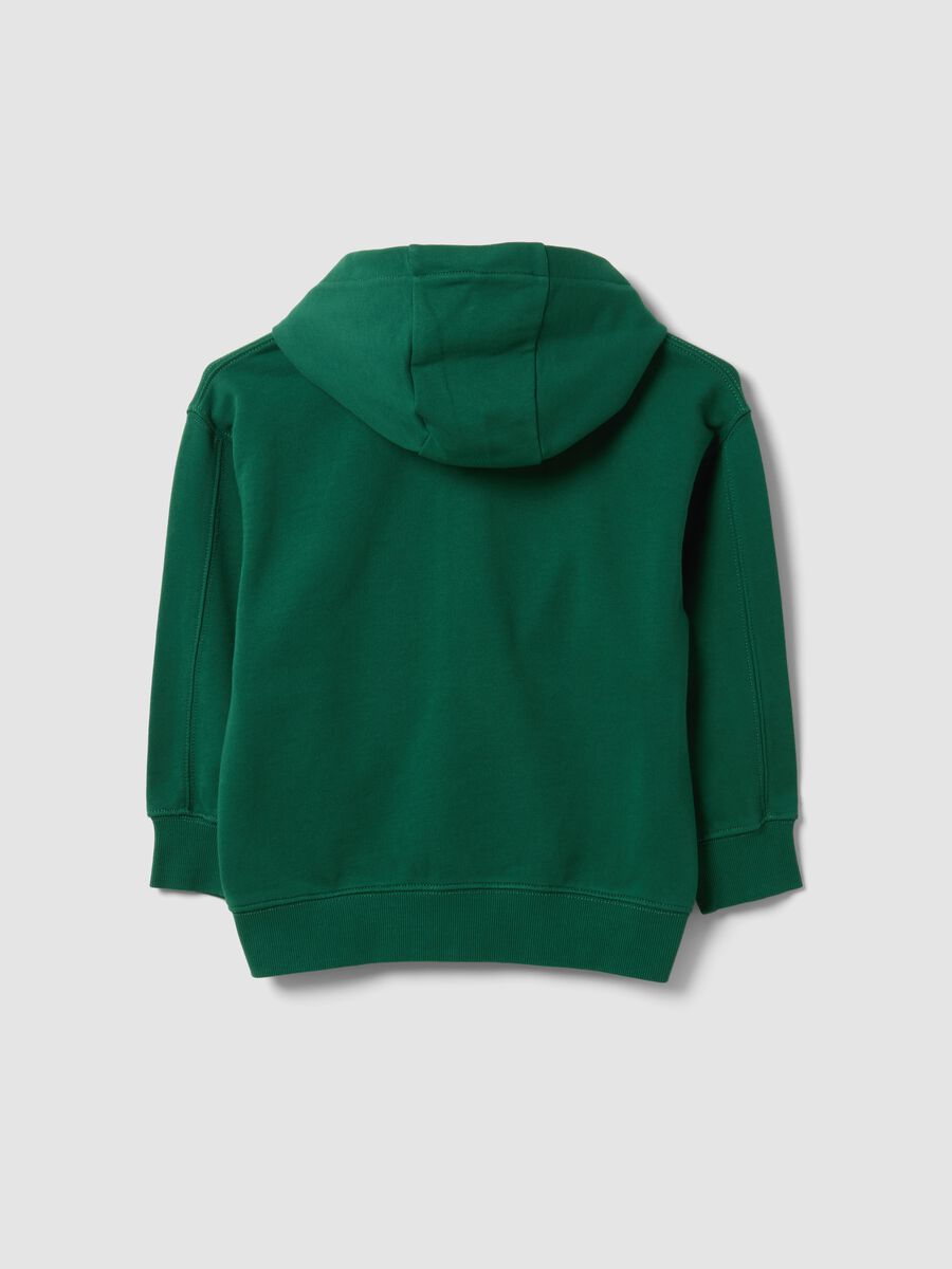 Felpa verde in puro cotone con cappuccio regular fit per bambino_2