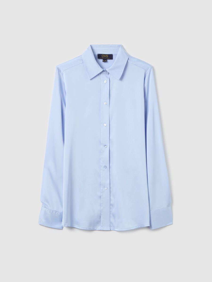 Satin shirt with side splits_4
