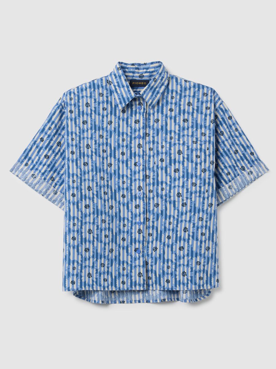 Oversized multicolour pure cotton striped shirt_4