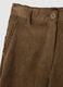 Brown regular fit textured stretch fabric trousers_5