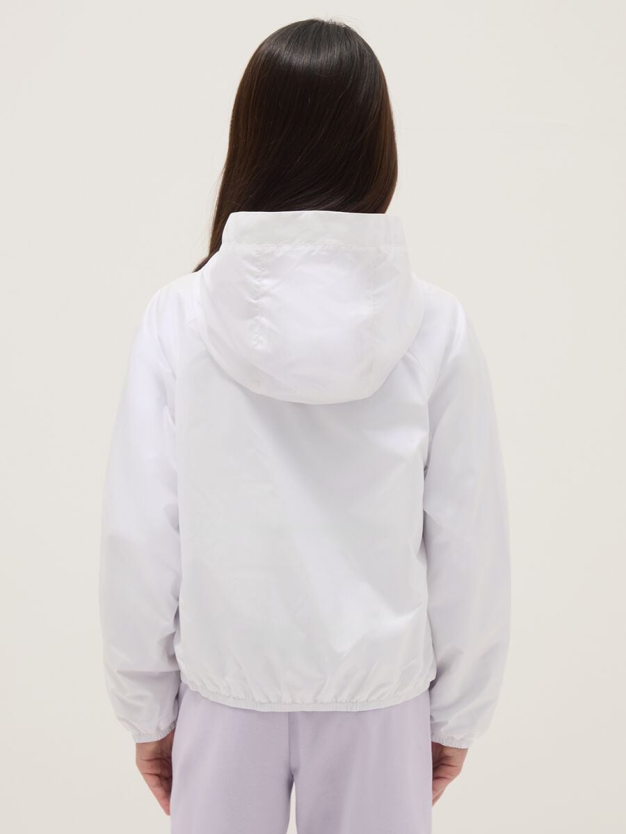 Giacca impermeabile bianca con cappuccio da ragazza regular fit_1