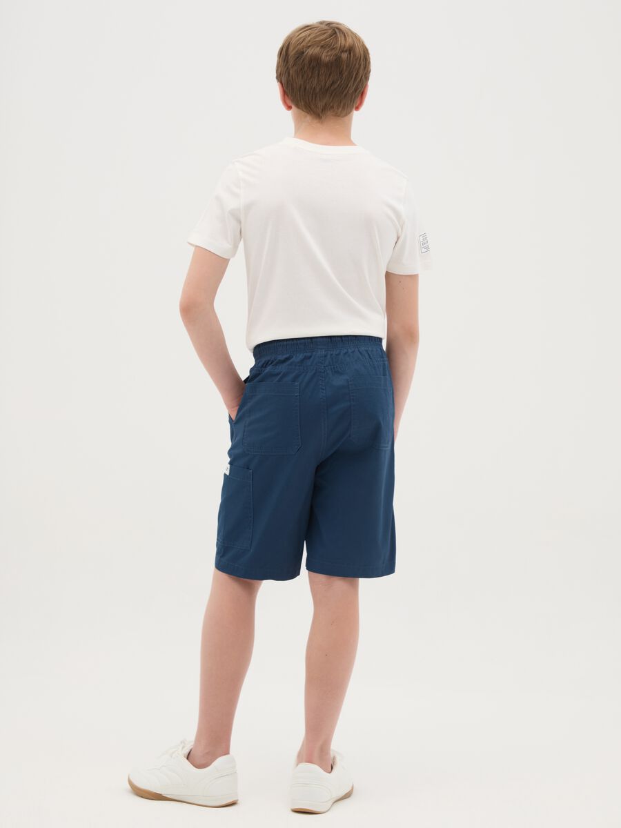 Blue baggy shorts in pure cotton_3