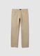 Beige pure cotton regular fit trousers_4