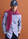 Light blue pure cotton poplin check shirt, regular fit_0