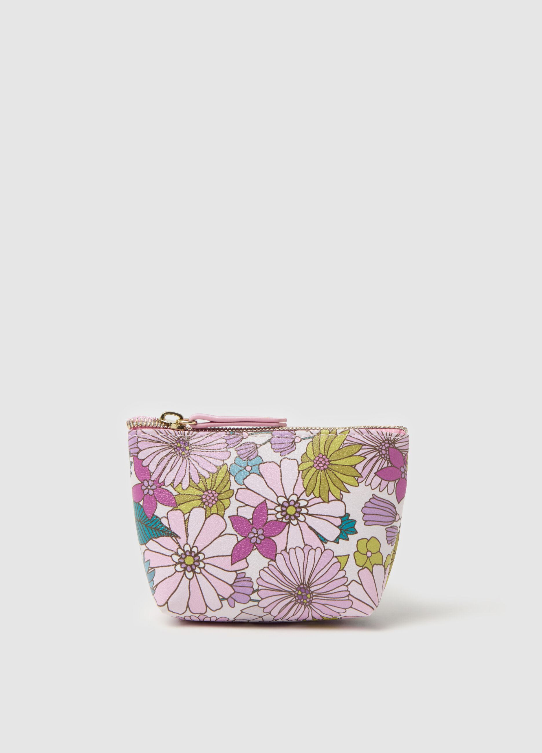 Coin purse with print and zip