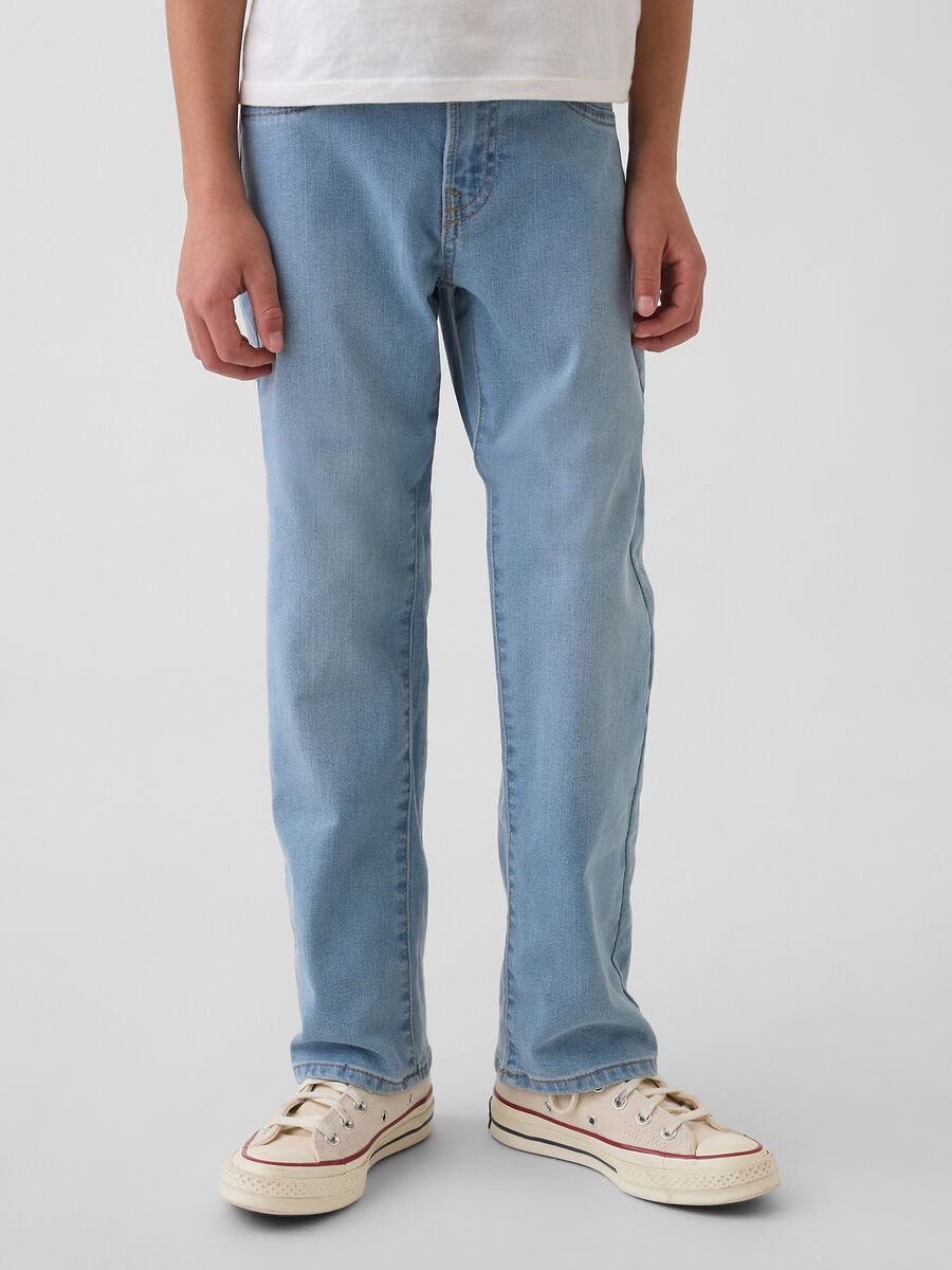 Children's regular fit blue denim stretch cotton trousers_1