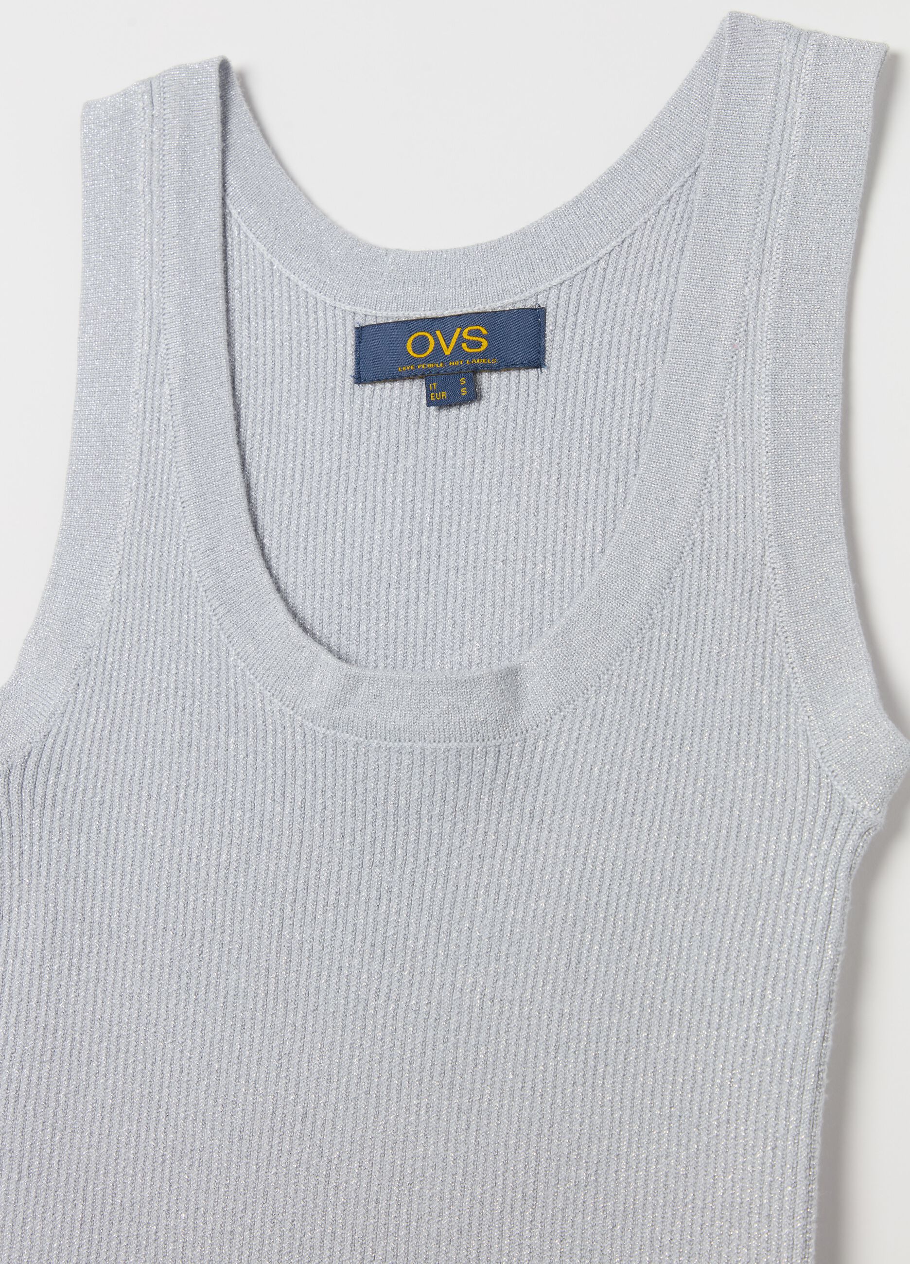 Ribbed lurex tank top