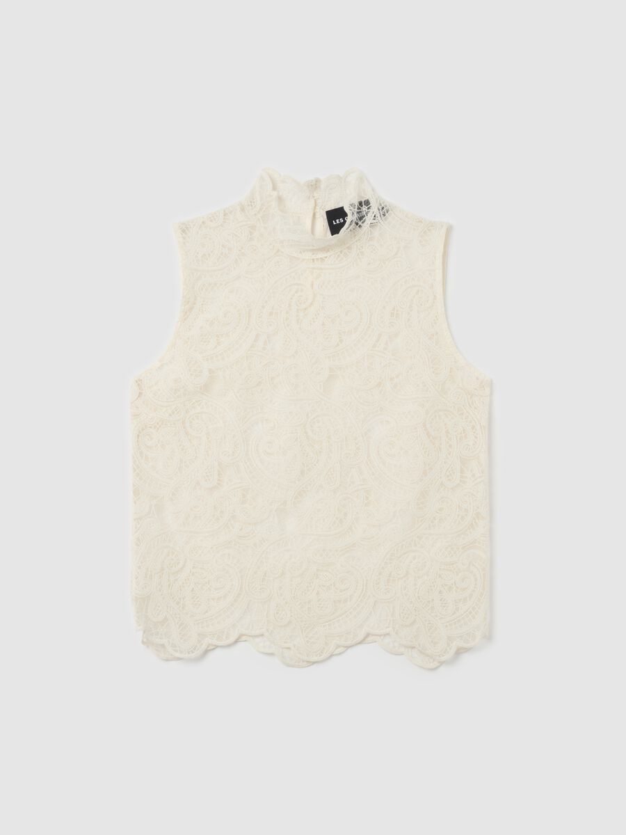 Blusa smanicata in pizzo_0