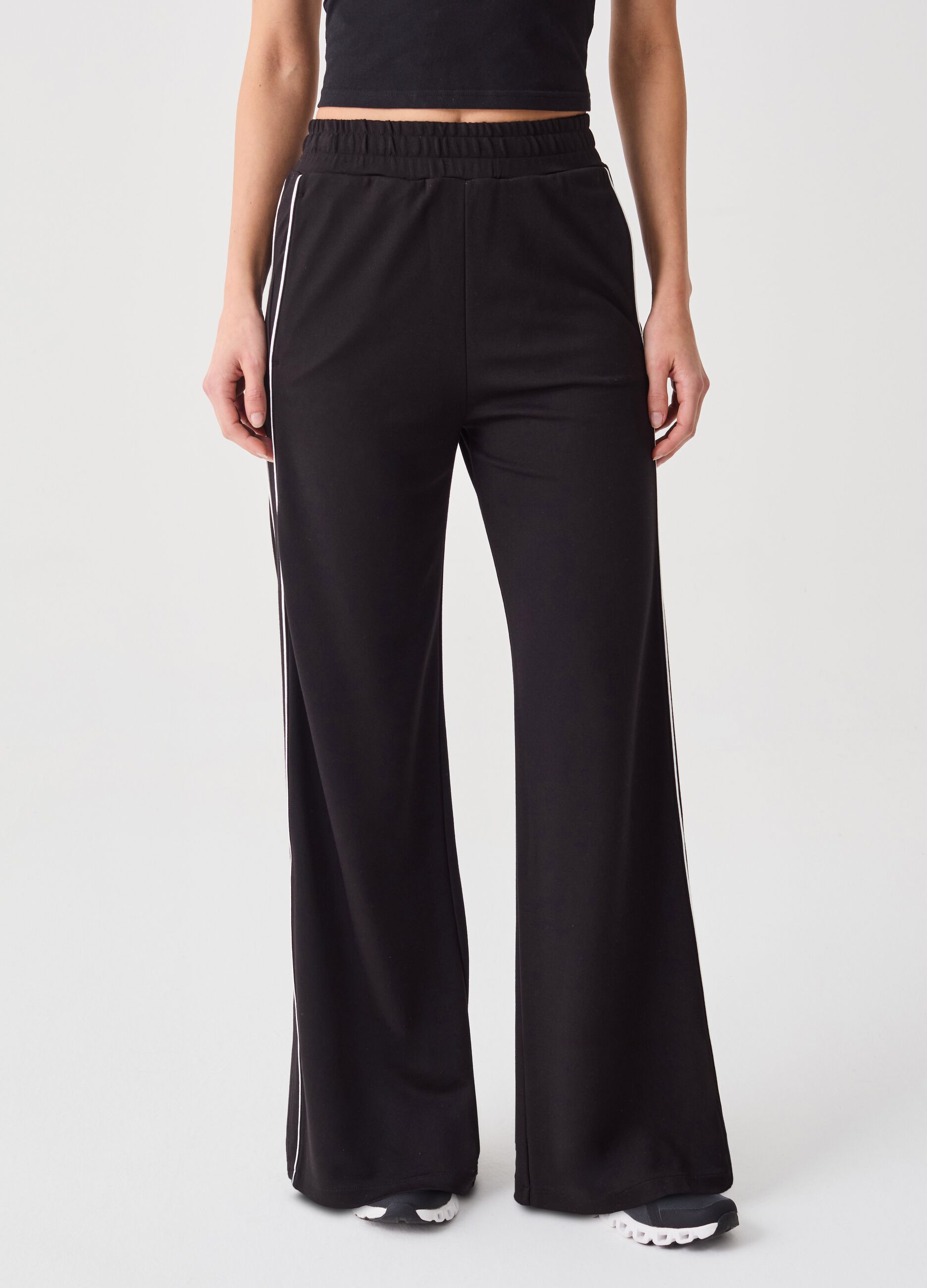ALTAVIA STUDIO palazzo trousers with contrasting piping