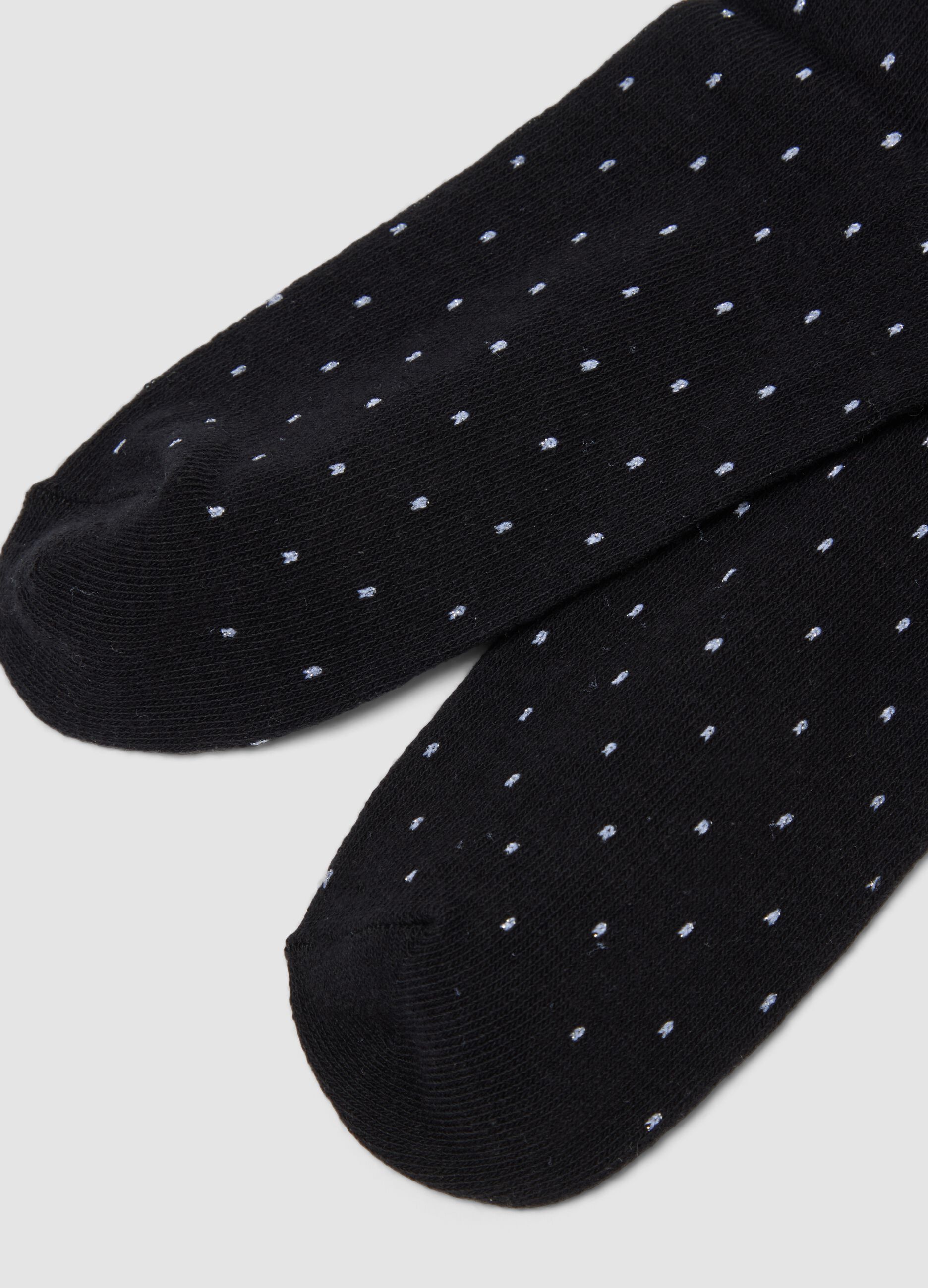 2-pack of black organic cotton-blend socks with pattern
